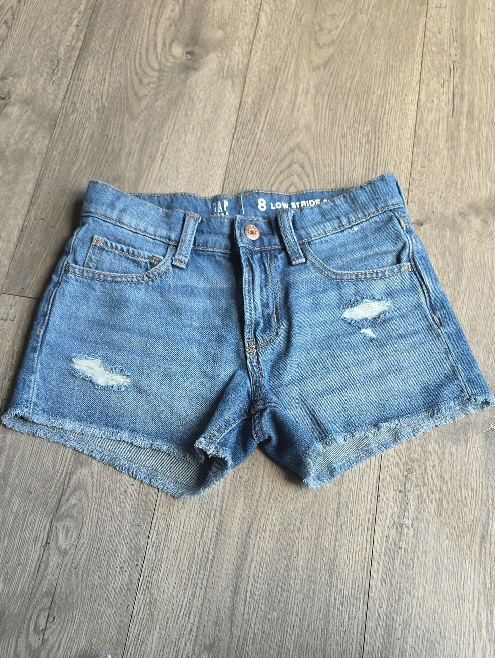 GAP Light Blue Distressed Denim Shorts